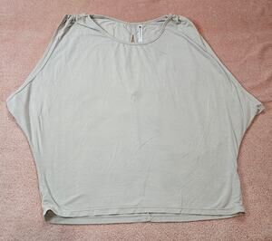 Fabletics Women's Solid Grey Dolman Sleeve Relaxed Fit Athletic Top Size Large